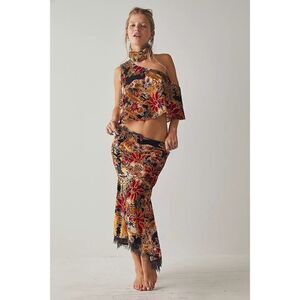NWT FREE PEOPLE Sz M BALI WILDEST DREAM HALF SLIP MIDI SKIRT